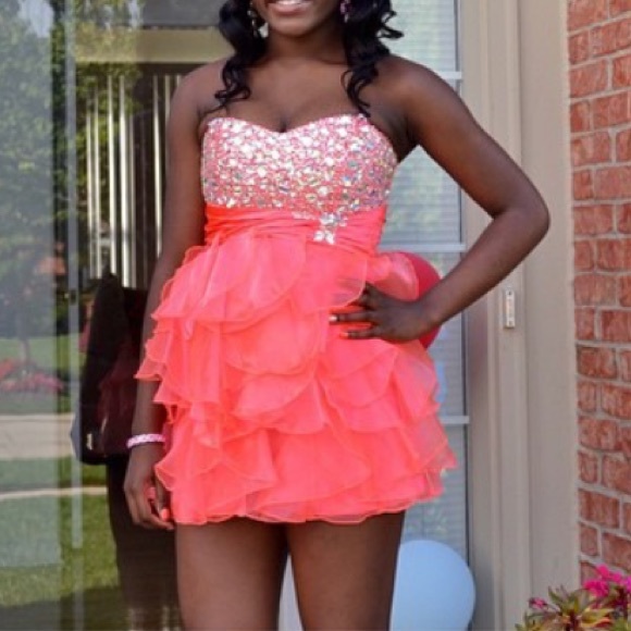 coral homecoming dress